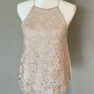 Blush Lace Crochet Tank